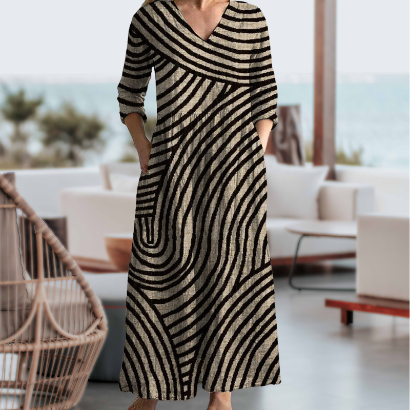 Women's Dress | Stripe Curved Design