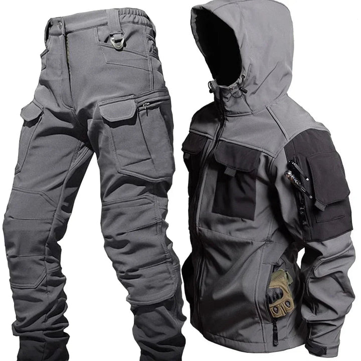 Men’s Two-Piece Set | Hooded Zip Jacket Cargo Pants