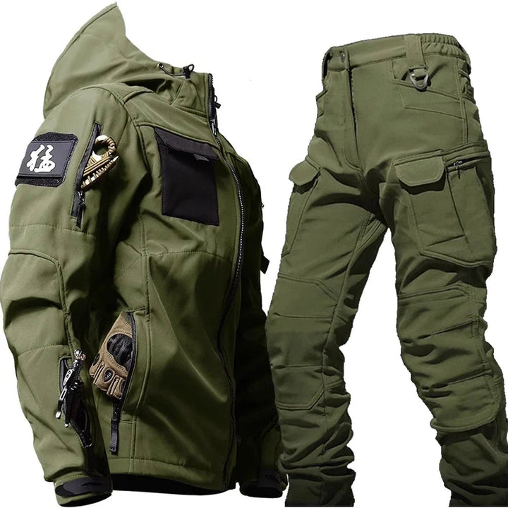 Men’s Two-Piece Set | Hooded Zip Jacket Cargo Pants
