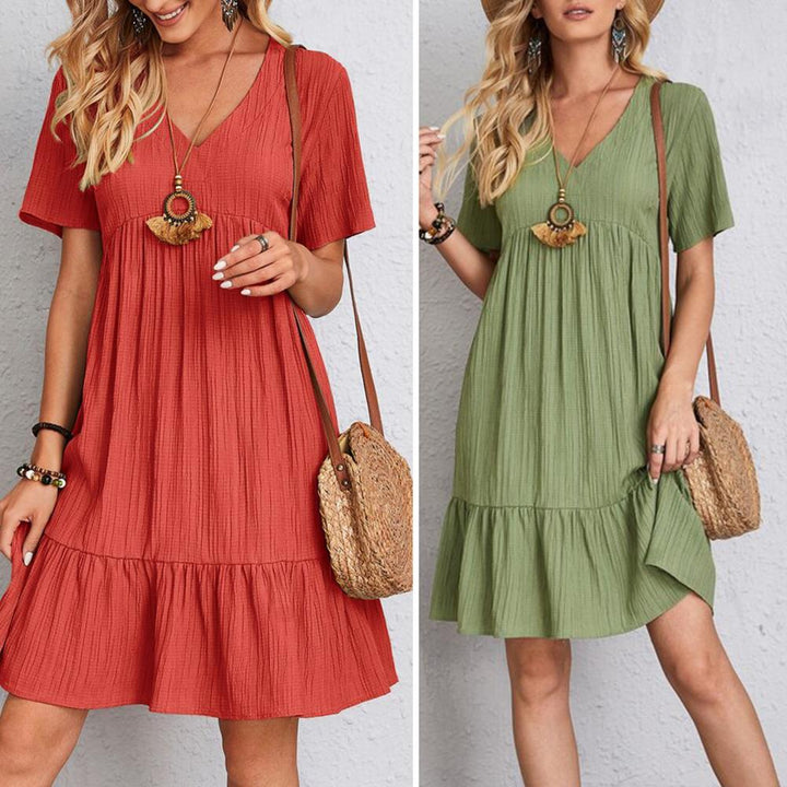 Women’s Dress | V-Neck Tiered Hemline