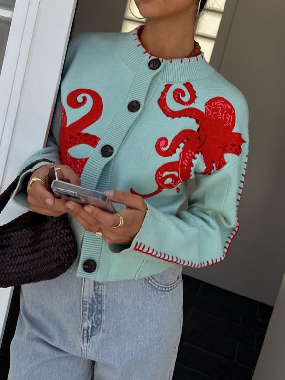 Women’s Cardigan |  Octopus Graphic  Design