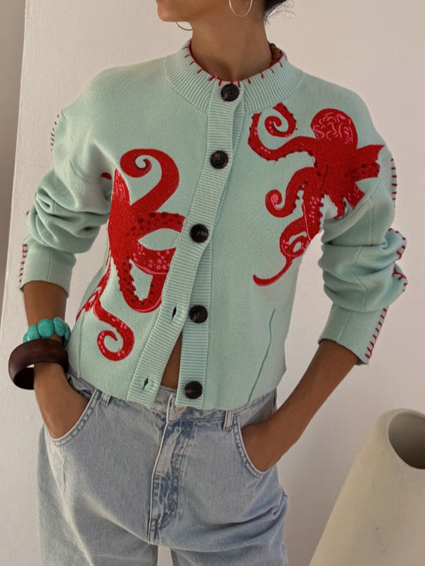 Women’s Cardigan |  Octopus Graphic  Design