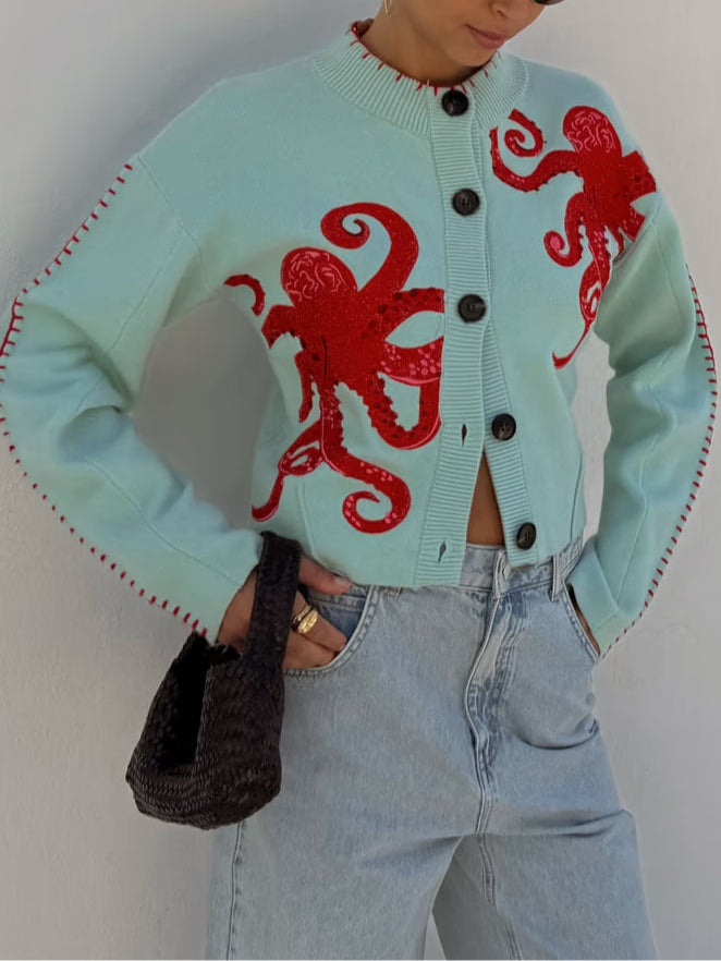 Women’s Cardigan |  Octopus Graphic  Design