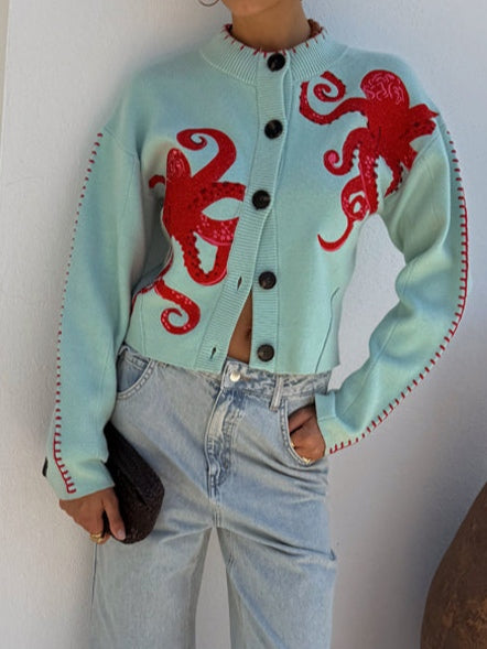 Women’s Cardigan |  Octopus Graphic  Design
