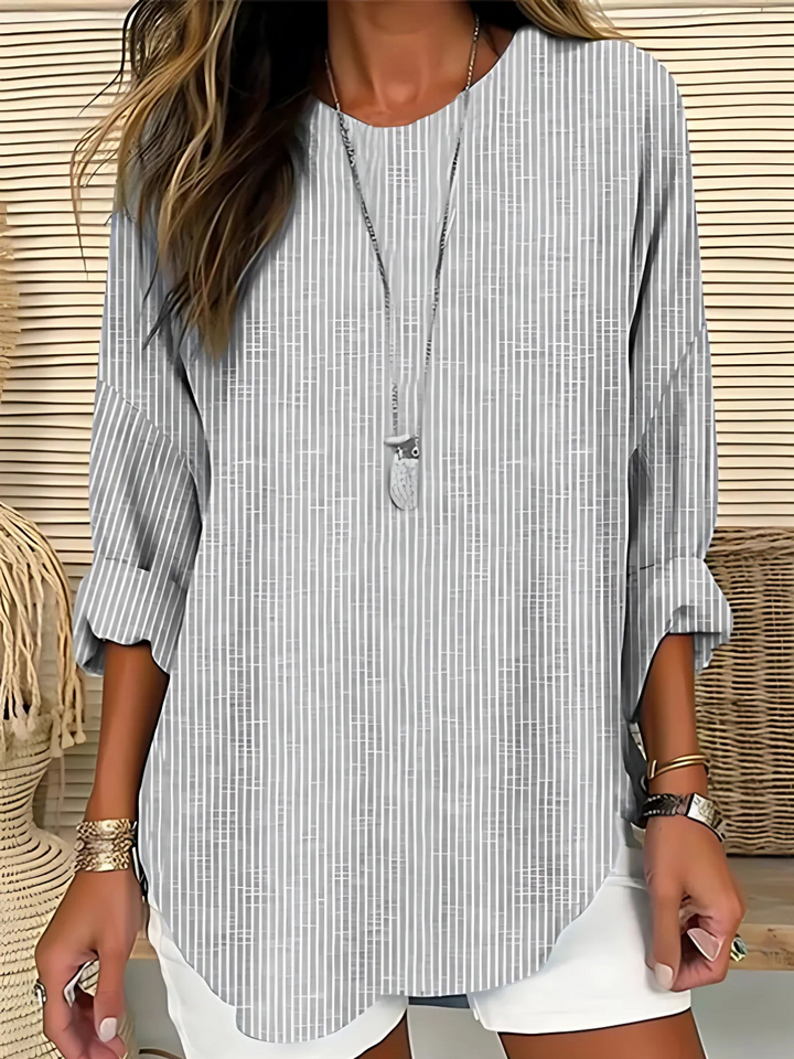 Women’s Blouse | Round Neck Vertical Stripe