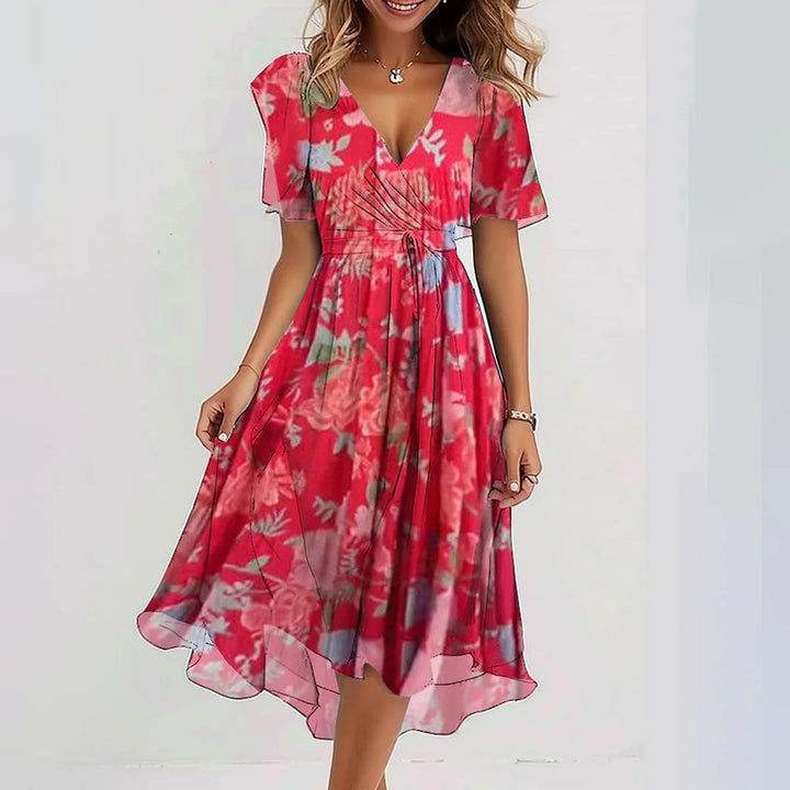 Women's Summer Dress | Wrap-Style Midi