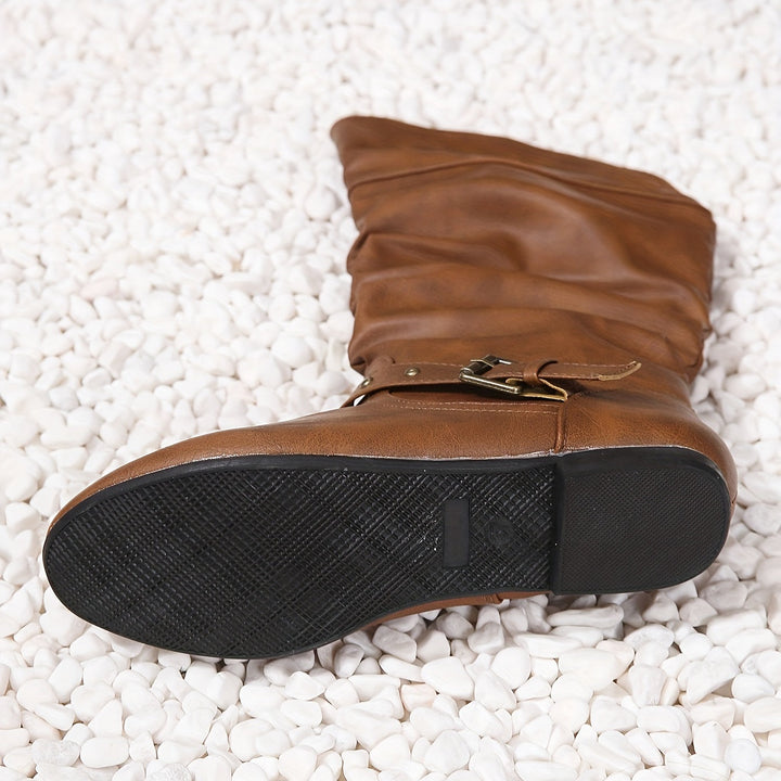 Boots For Women | Flat Heel Side Zip Detail