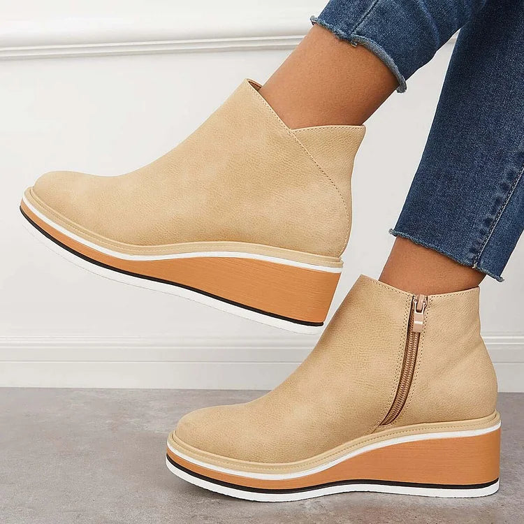 Boots for Women | Side Zip Wedge
