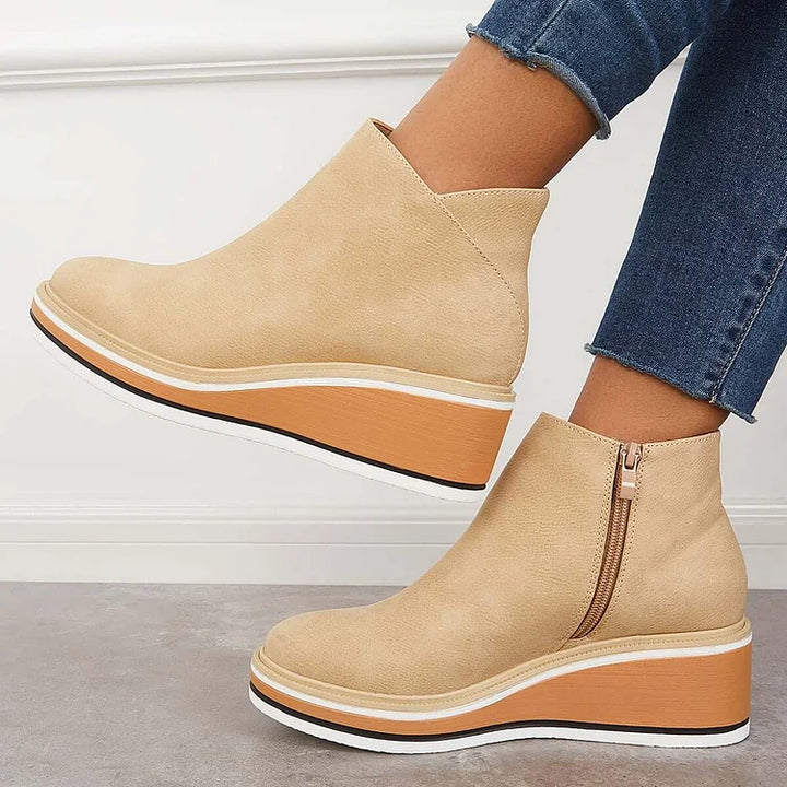 Boots for Women | Side Zip Wedge