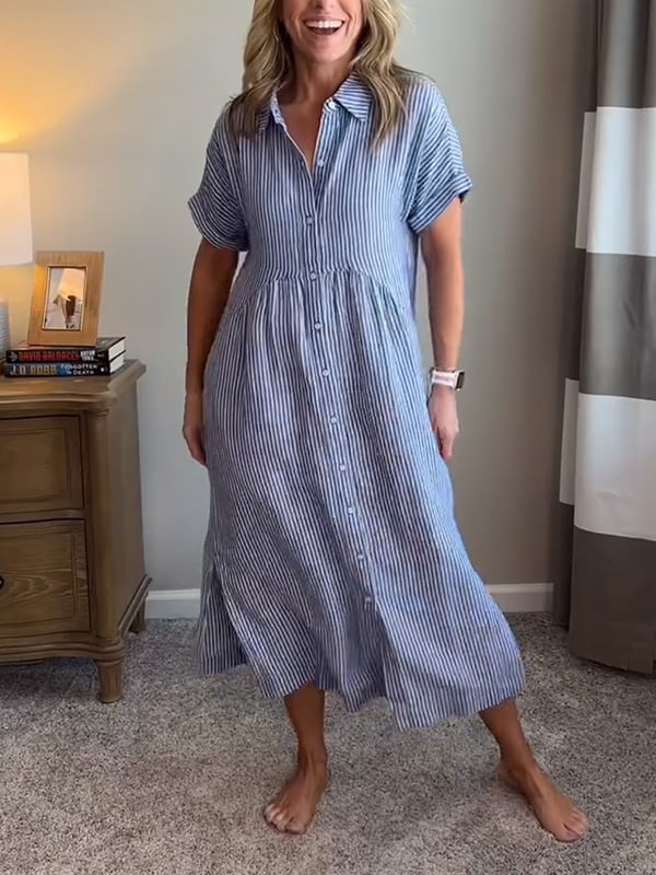 Women’s Dress | Striped Front Button