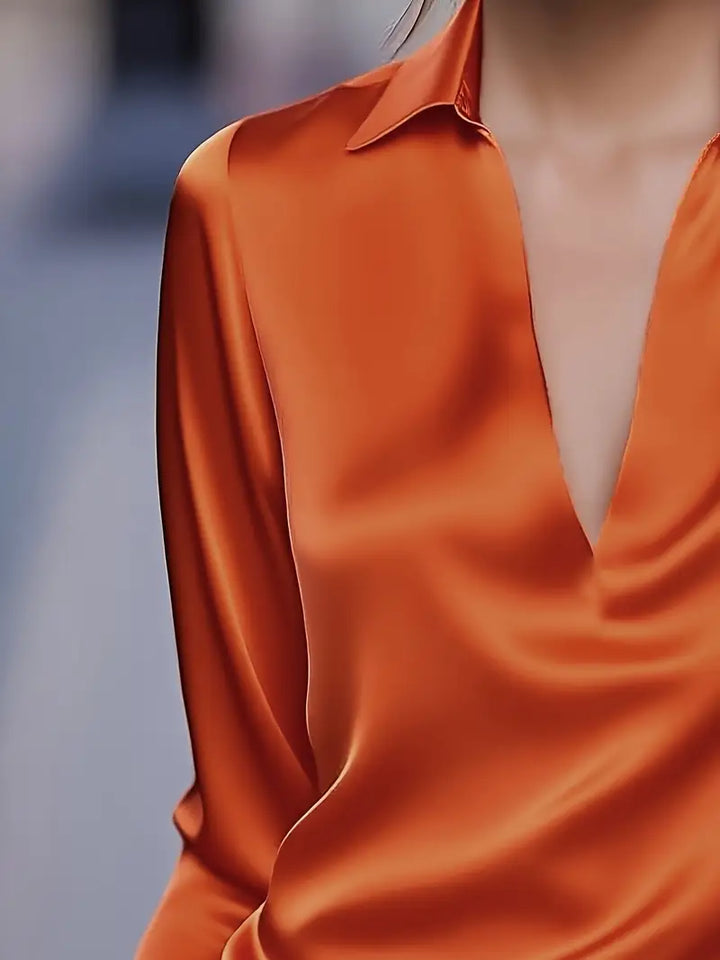 Women’s Blouse | Collared V-Neck