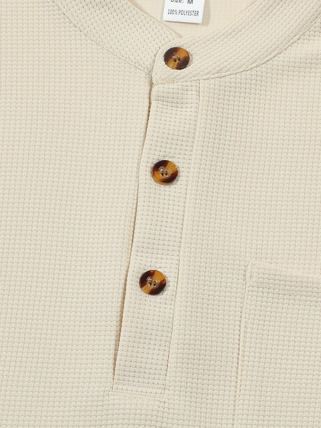 Abraham | Textured Long Sleeve Henley Shirt