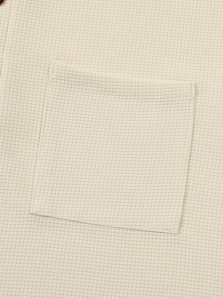 Abraham | Textured Long Sleeve Henley Shirt