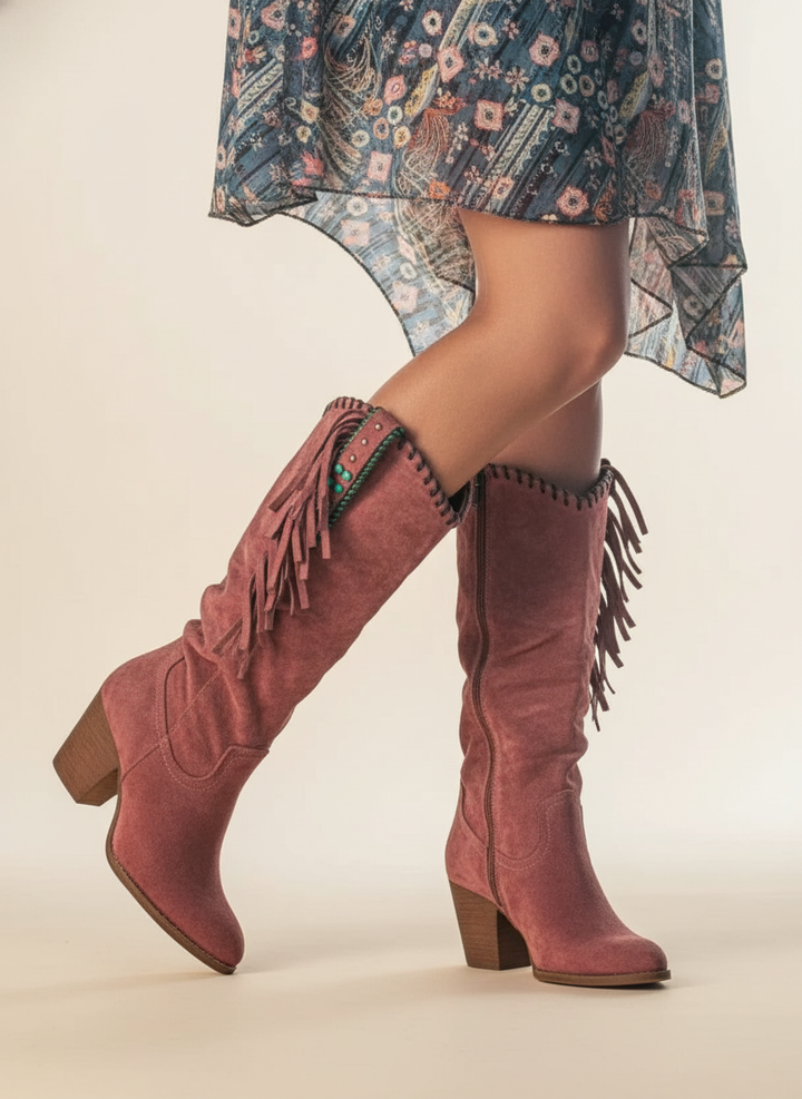 Boots For Women | Mid Calf Fringe