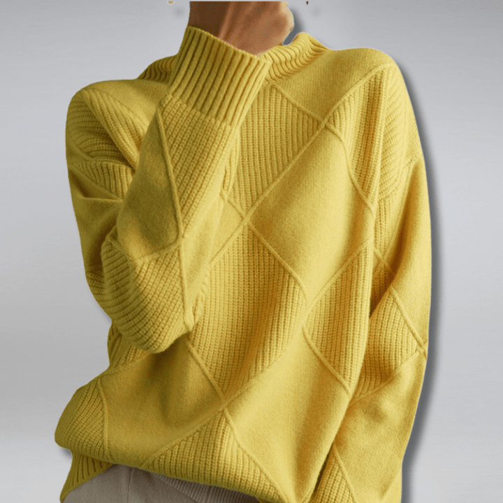 Women’s Sweater | Textured Diamond-knit Pattern