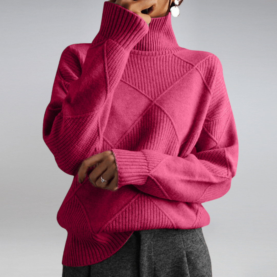 Women’s Sweater | Textured Diamond-knit Pattern