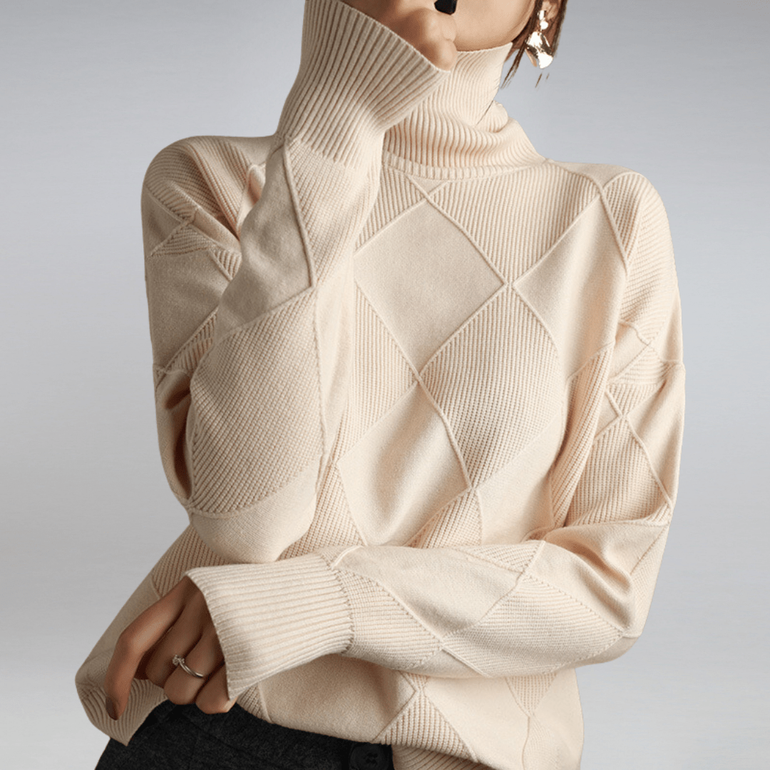 Women’s Sweater | Textured Diamond-knit Pattern