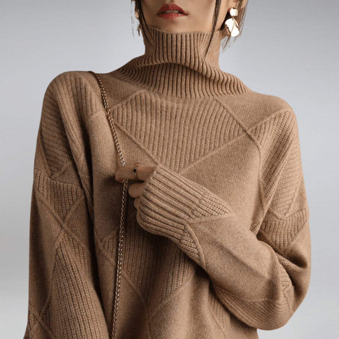 Women’s Sweater | Textured Diamond-knit Pattern