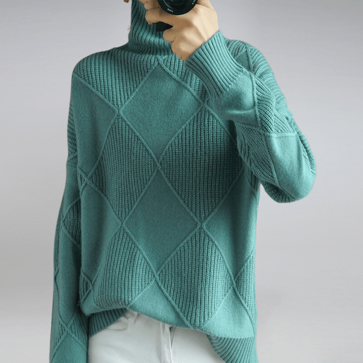 Women’s Sweater | Textured Diamond-knit Pattern