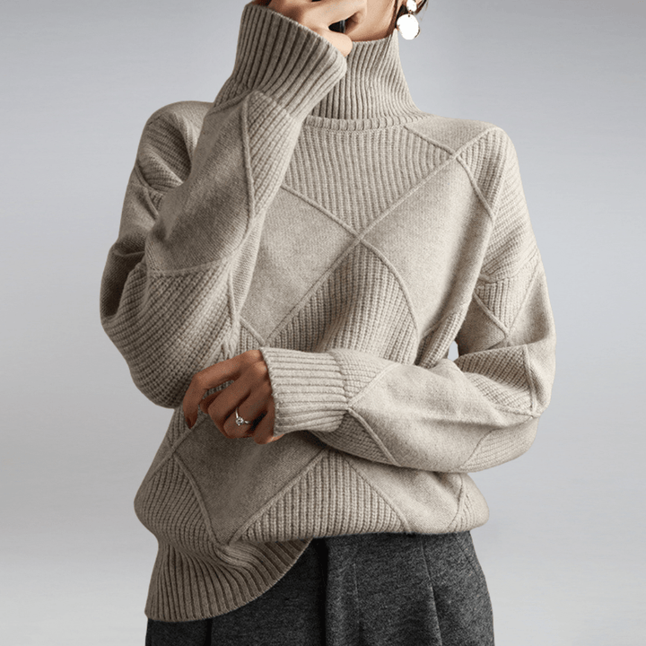 Women’s Sweater | Textured Diamond-knit Pattern