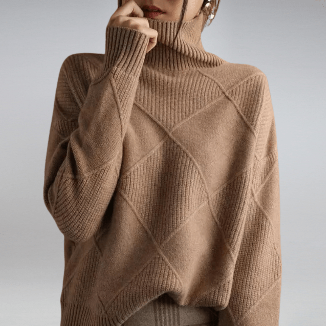 Women’s Sweater | Textured Diamond-knit Pattern