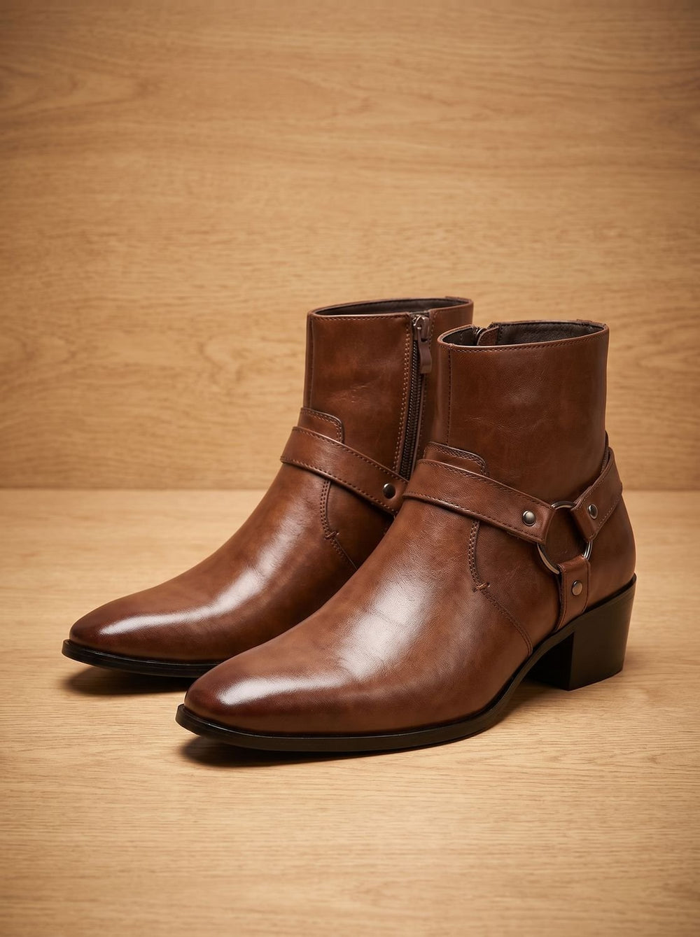 Alden | Men's Harness-Strap Chisel-Toe Leather Ankle Boots