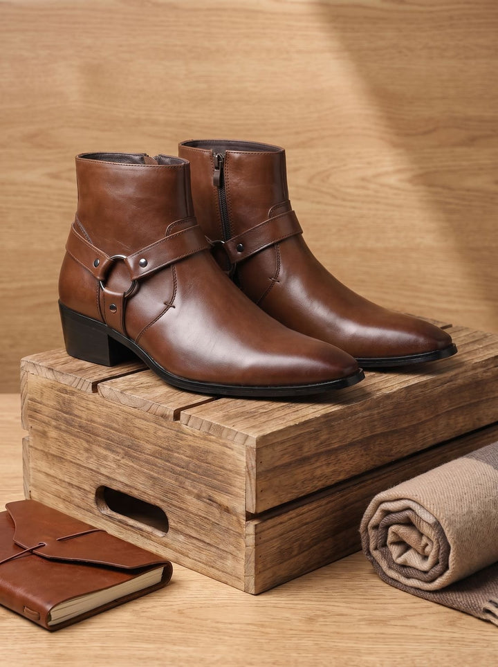 Alden | Men's Harness-Strap Chisel-Toe Leather Ankle Boots