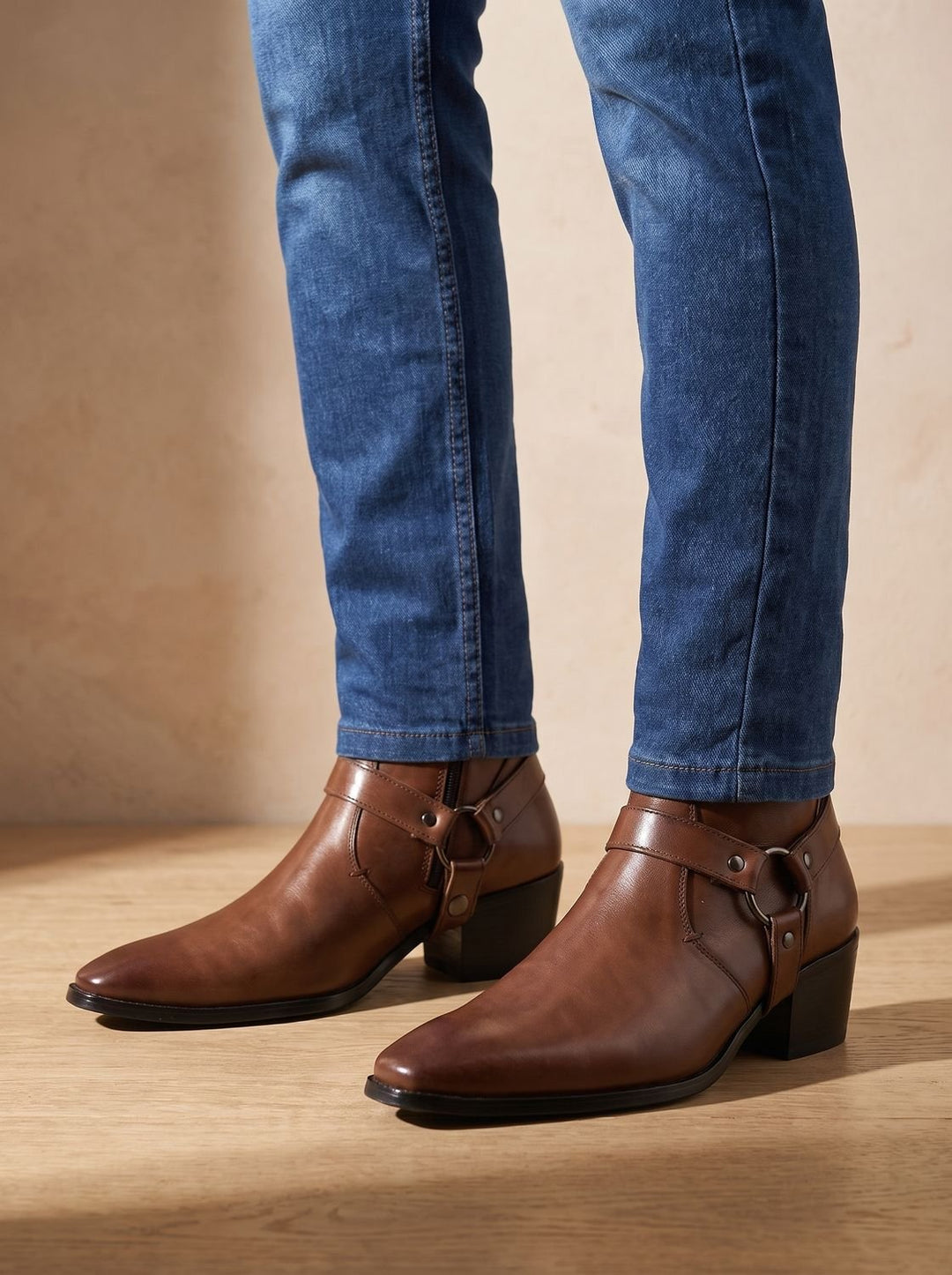 Alden | Men's Harness-Strap Chisel-Toe Leather Ankle Boots
