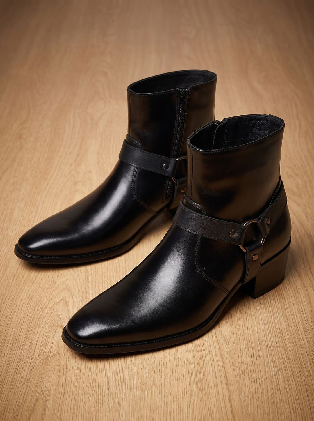 Alden | Men's Harness-Strap Chisel-Toe Leather Ankle Boots