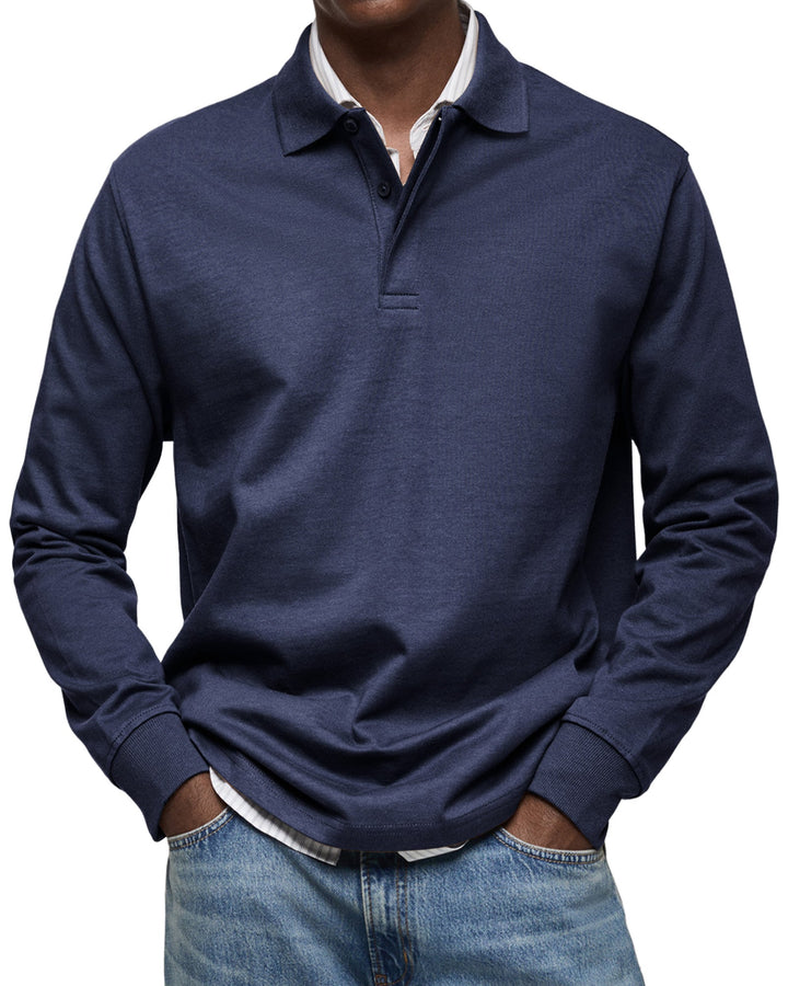 Men’s Long Sleeve Polo Shirt | Classic Collar Long Sleeve