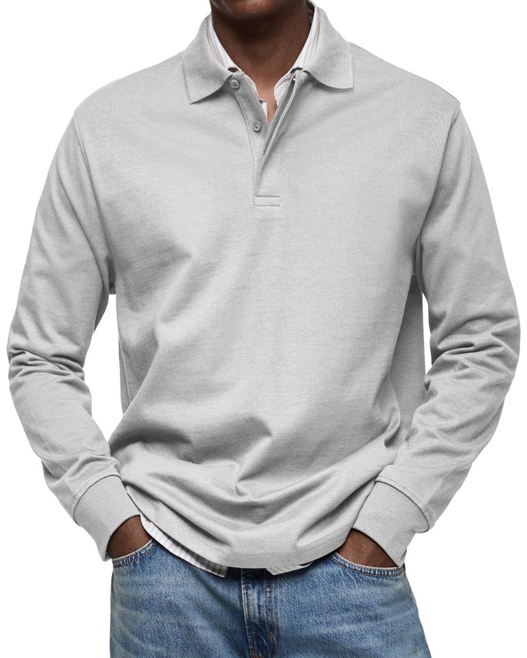 Men’s Long Sleeve Polo Shirt | Classic Collar Long Sleeve