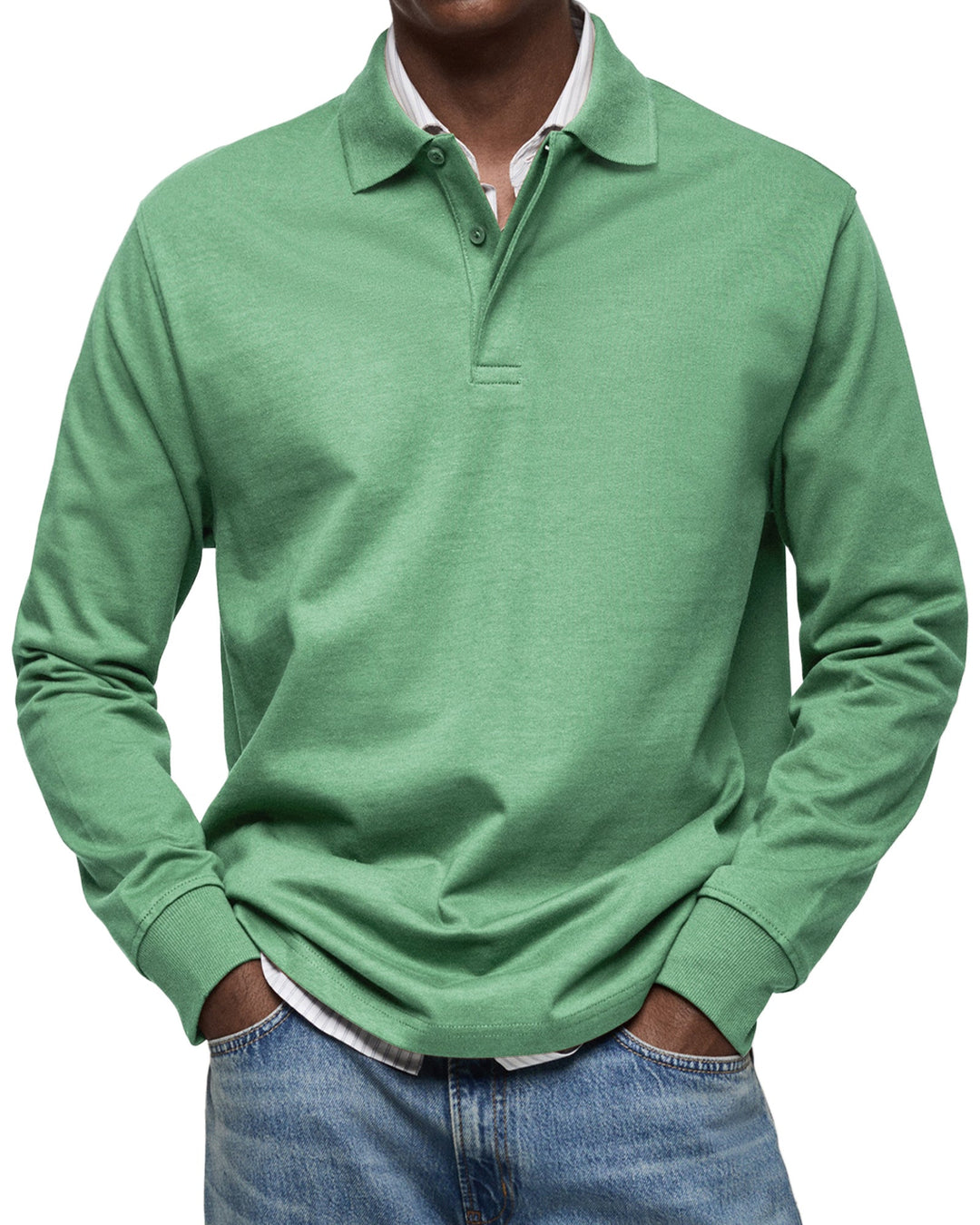 Men’s Long Sleeve Polo Shirt | Classic Collar Long Sleeve