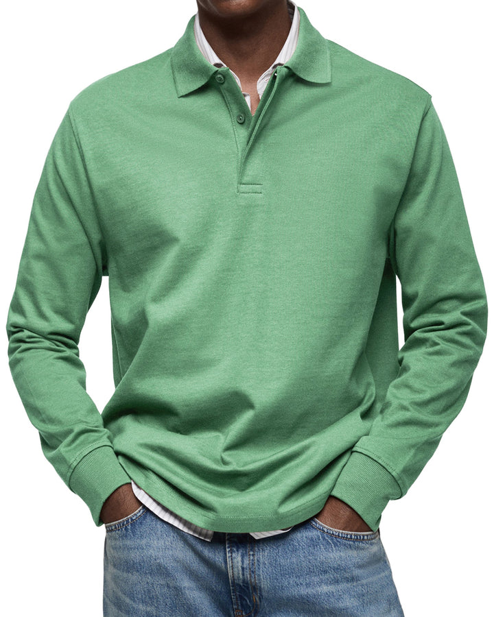 Men’s Long Sleeve Polo Shirt | Classic Collar Long Sleeve