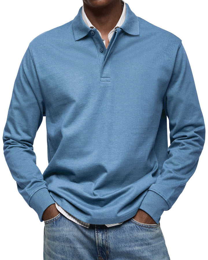 Men’s Long Sleeve Polo Shirt | Classic Collar Long Sleeve