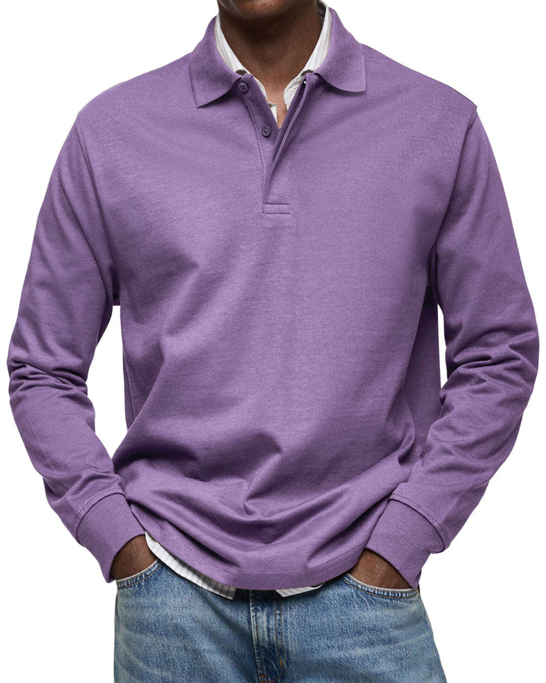 Men’s Long Sleeve Polo Shirt | Classic Collar Long Sleeve