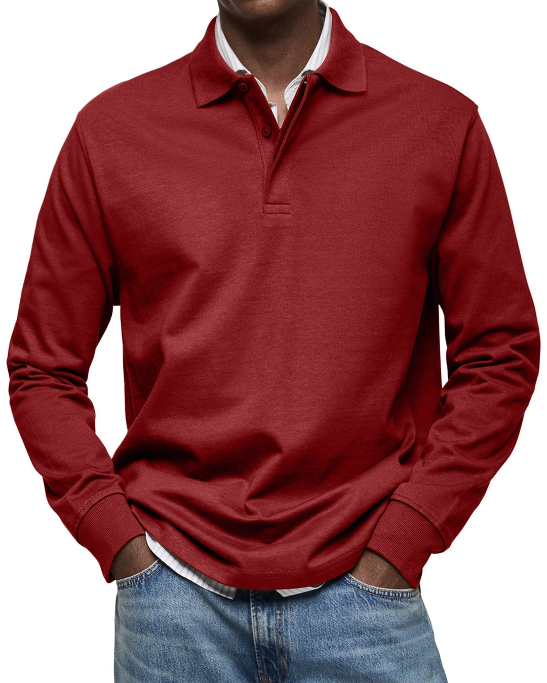 Men’s Long Sleeve Polo Shirt | Classic Collar Long Sleeve