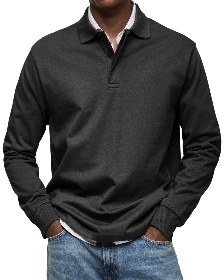 Men’s Long Sleeve Polo Shirt | Classic Collar Long Sleeve