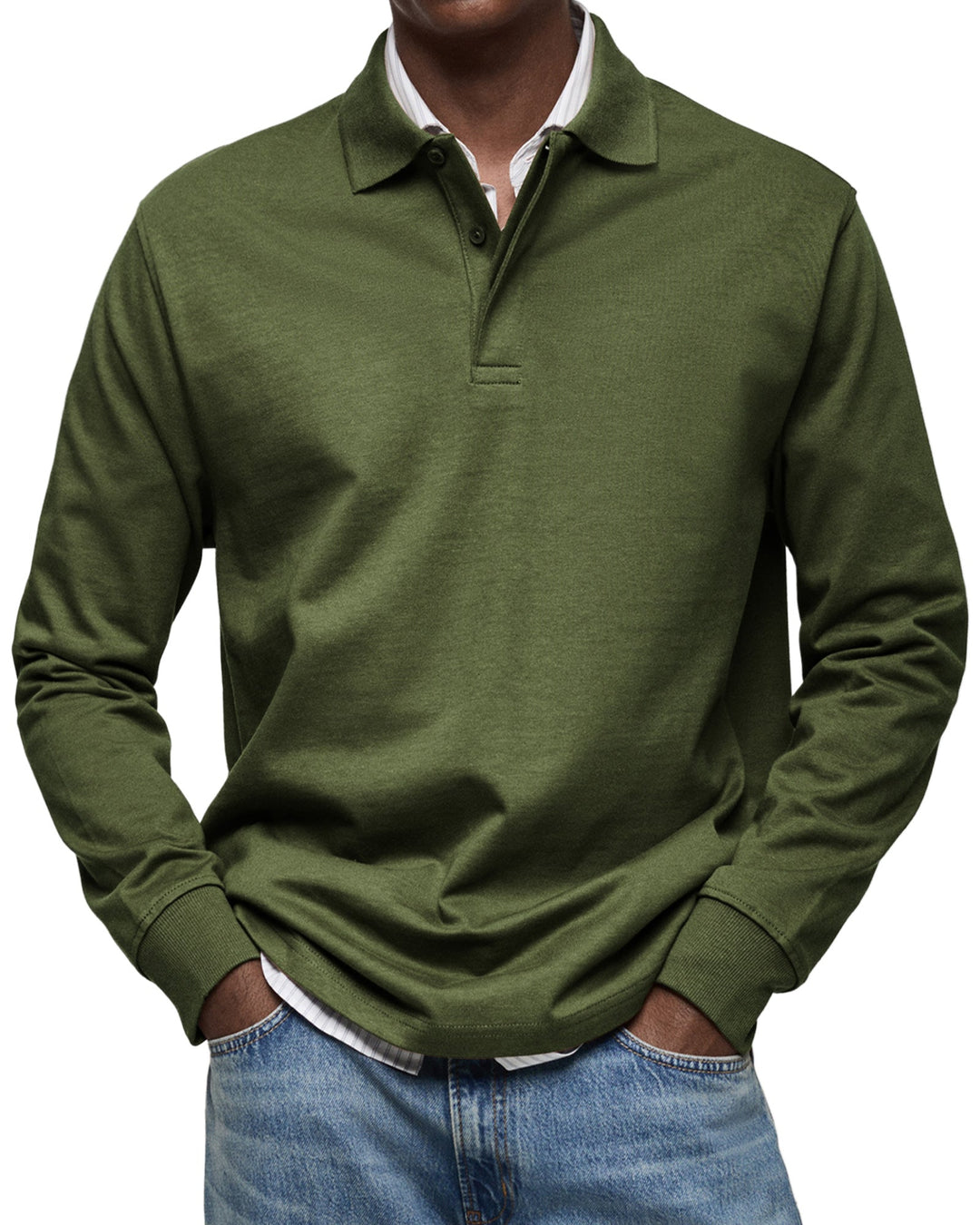 Men’s Long Sleeve Polo Shirt | Classic Collar Long Sleeve
