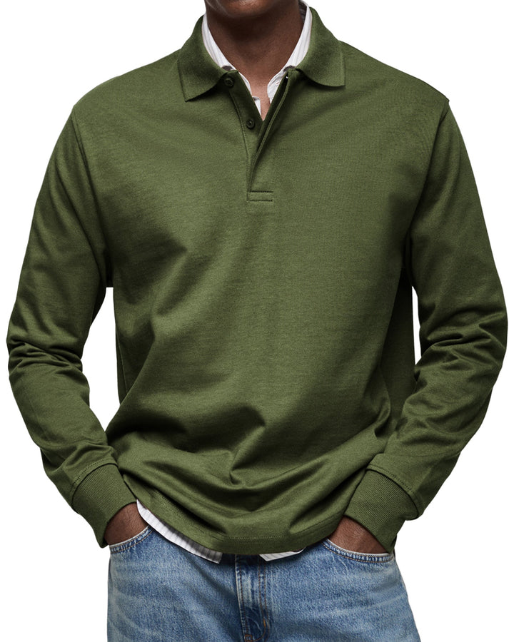 Men’s Long Sleeve Polo Shirt | Classic Collar Long Sleeve