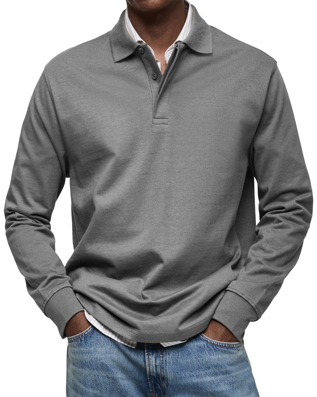 Men’s Long Sleeve Polo Shirt | Classic Collar Long Sleeve