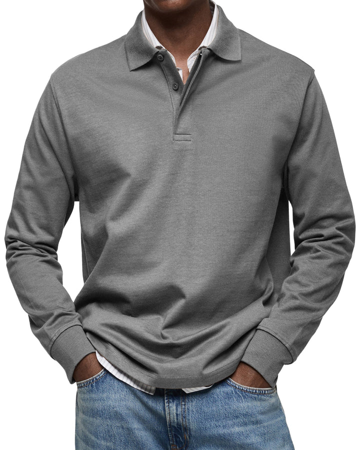 Men’s Long Sleeve Polo Shirt | Classic Collar Long Sleeve