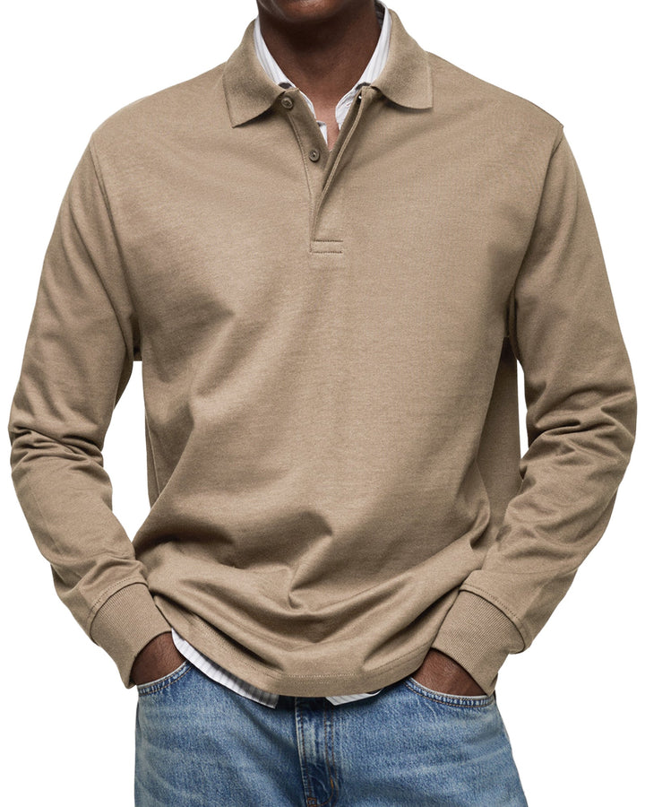 Men’s Long Sleeve Polo Shirt | Classic Collar Long Sleeve