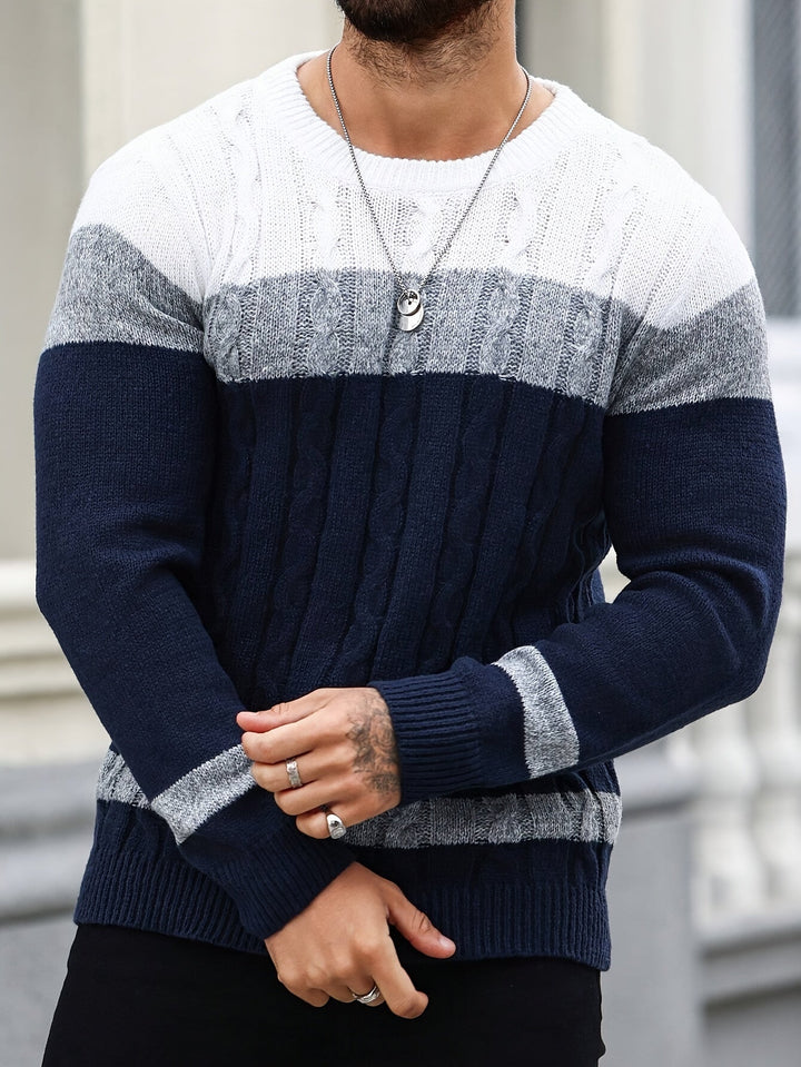 Alonzo | Color Block Knit Sweater