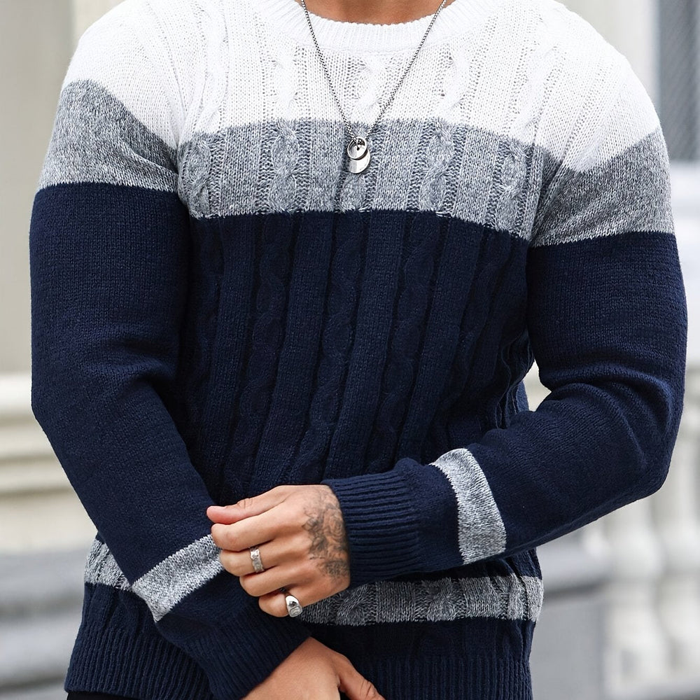 Alonzo | Color Block Knit Sweater