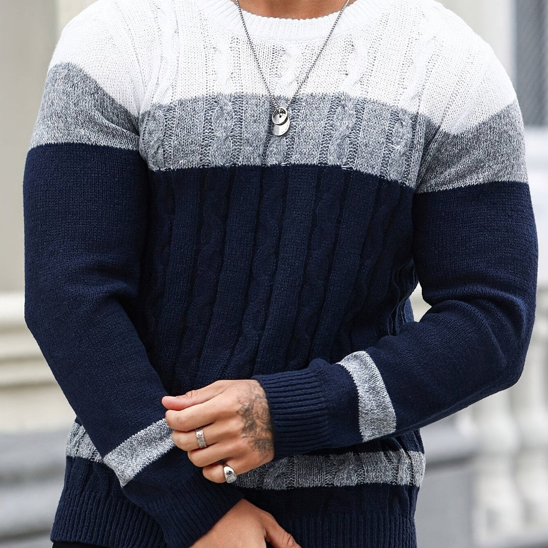 Alonzo | Color Block Knit Sweater