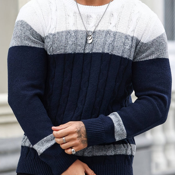 Alonzo | Color Block Knit Sweater