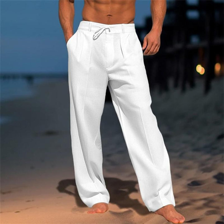 Amos | Men's Wide-Leg Linen Drawstring Casual Pants