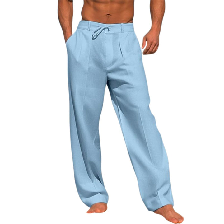 Amos | Men's Wide-Leg Linen Drawstring Casual Pants