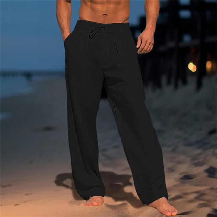 Amos | Men's Wide-Leg Linen Drawstring Casual Pants