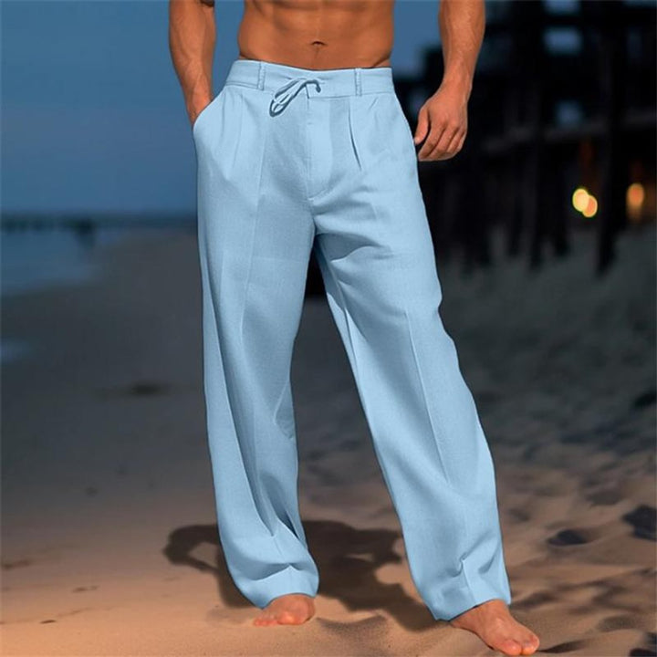 Amos | Men's Wide-Leg Linen Drawstring Casual Pants